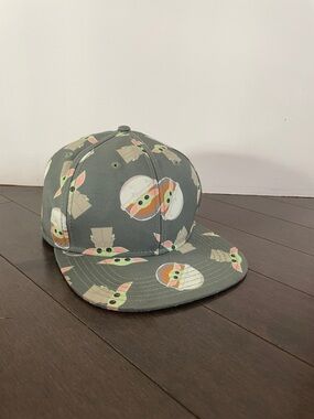 Star Wars Grogu Olive Green Allover Print Snapback Hat